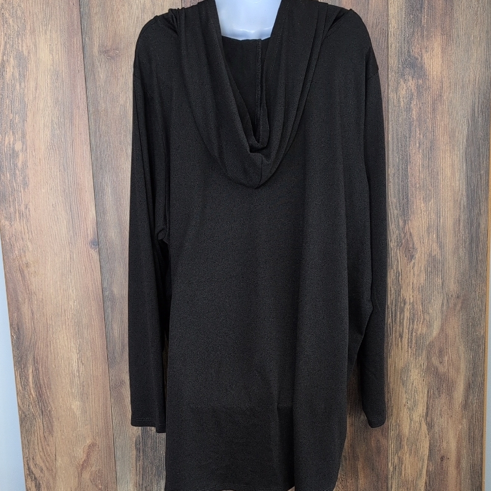 d&co Active Black Women's Tunic Lightweight Hoodie 3X C462